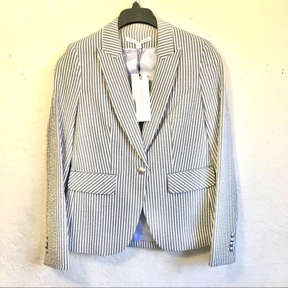 Veronica Beard Striped Seersucker Blazer - Picture 5 of 14